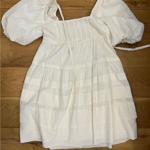 Anthropologie Cream Textured Dress